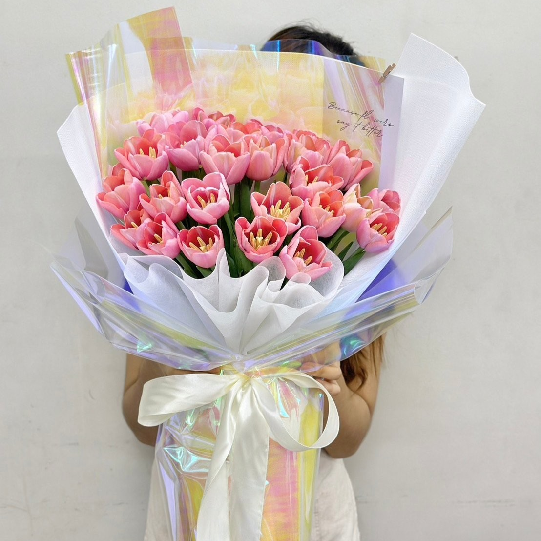 "Babylicious" Bouquet of 30 Pink Tulips