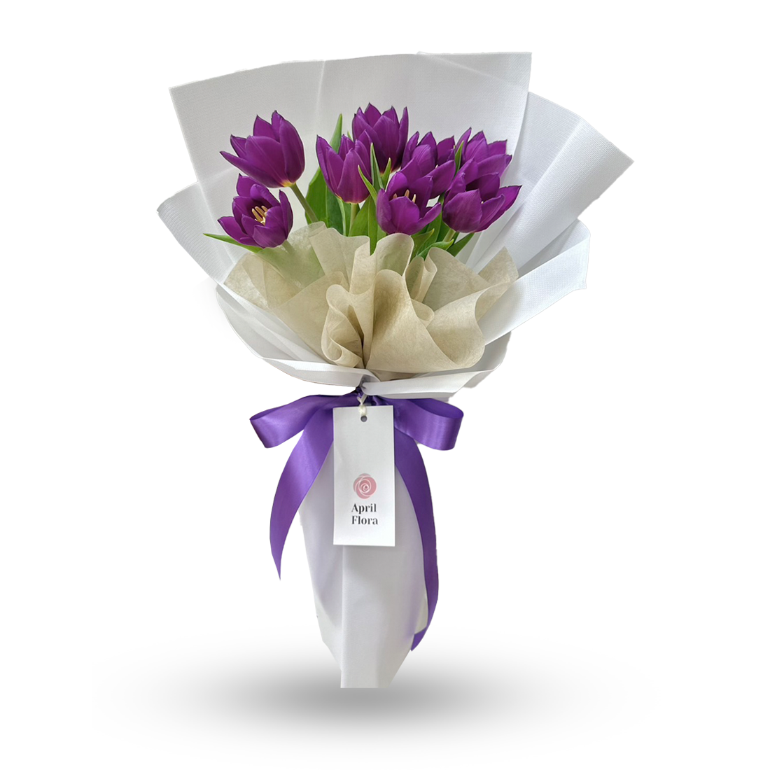 "Together with you" Bouquet of Purple Tulips