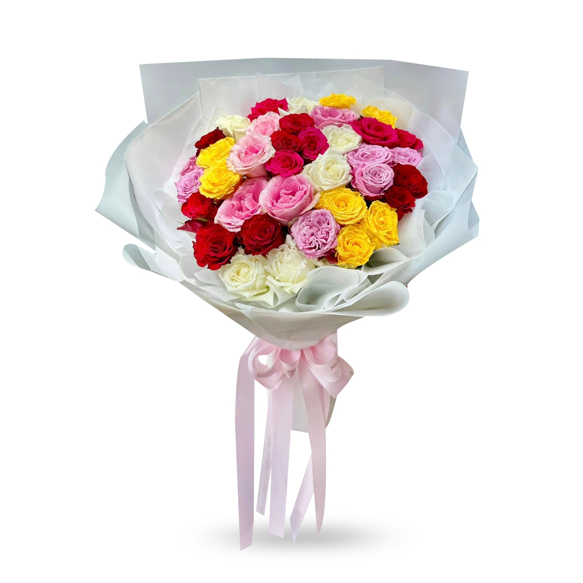 "Blooming of Joy" Bouquet Of 40 Mixed Roses