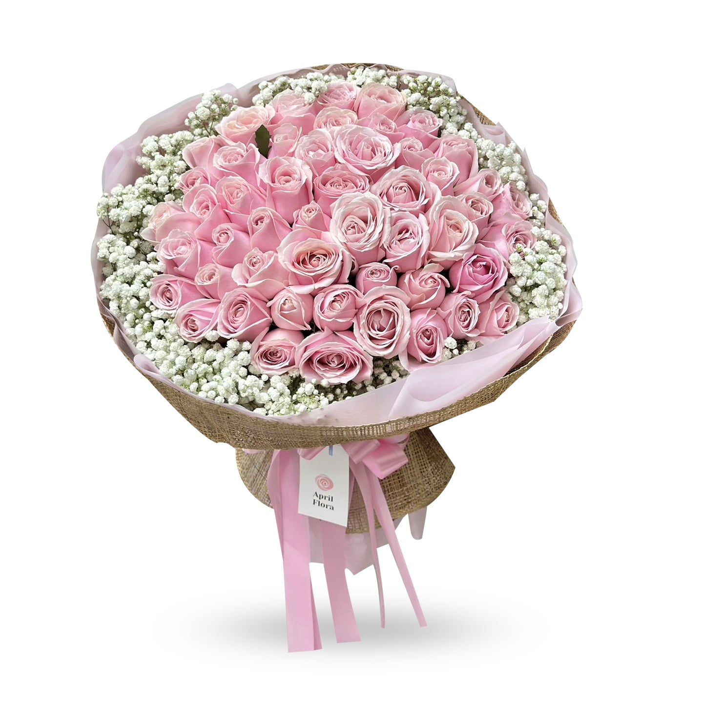 "Love and Sweetness" Bouquet Of 50 Pink Roses