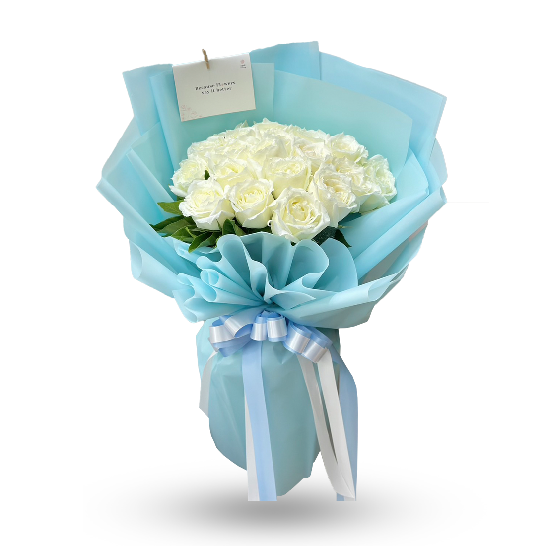 "So Lucky To Have You " Bouquet Of 20 White Roses