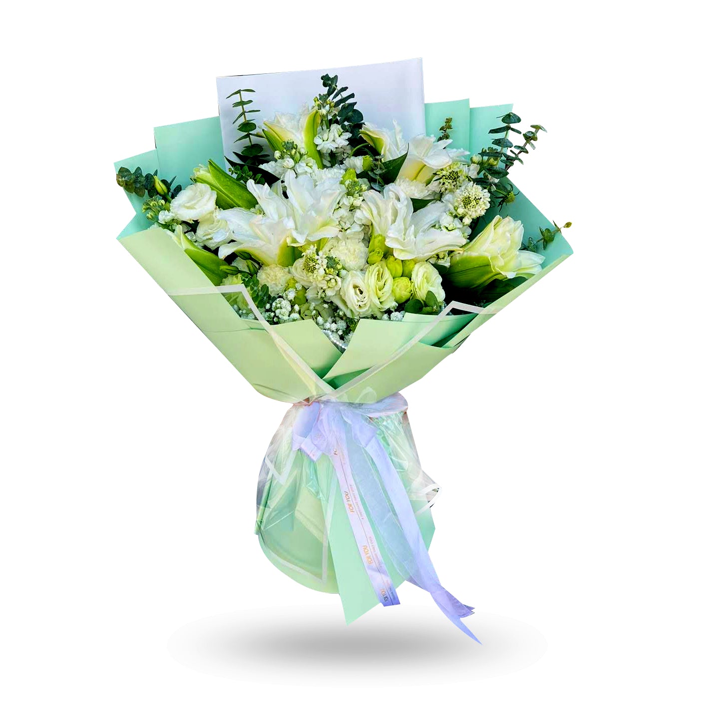 "Lily Harmony" Bouquet of White Lilies and Mixed White flower