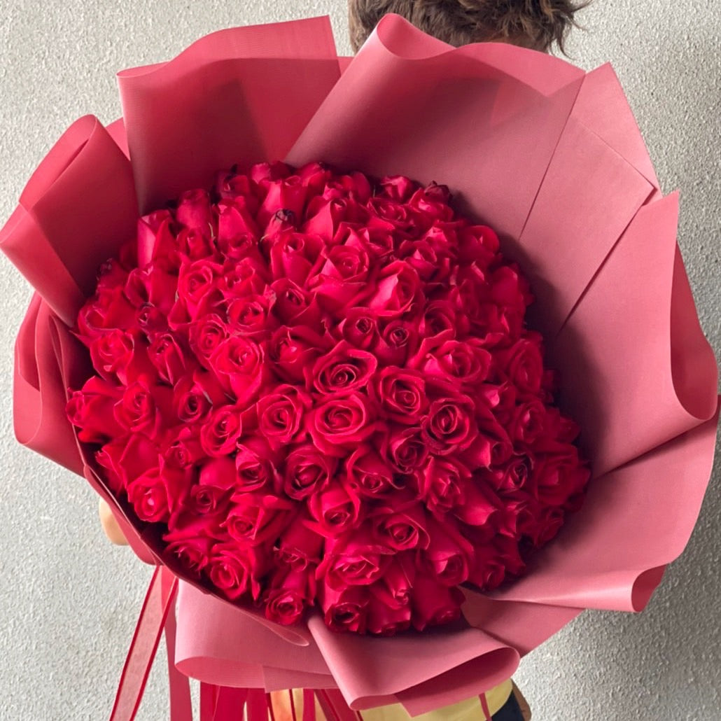 "Always You" Bouquet Of 100 Red Roses - Valentine's collection